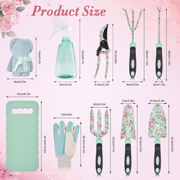 Garden Tools Set, 11 Pcs Heavy Duty Floral Gardening Tools Kit with Non-Slip Rub - Picture 3 of 7